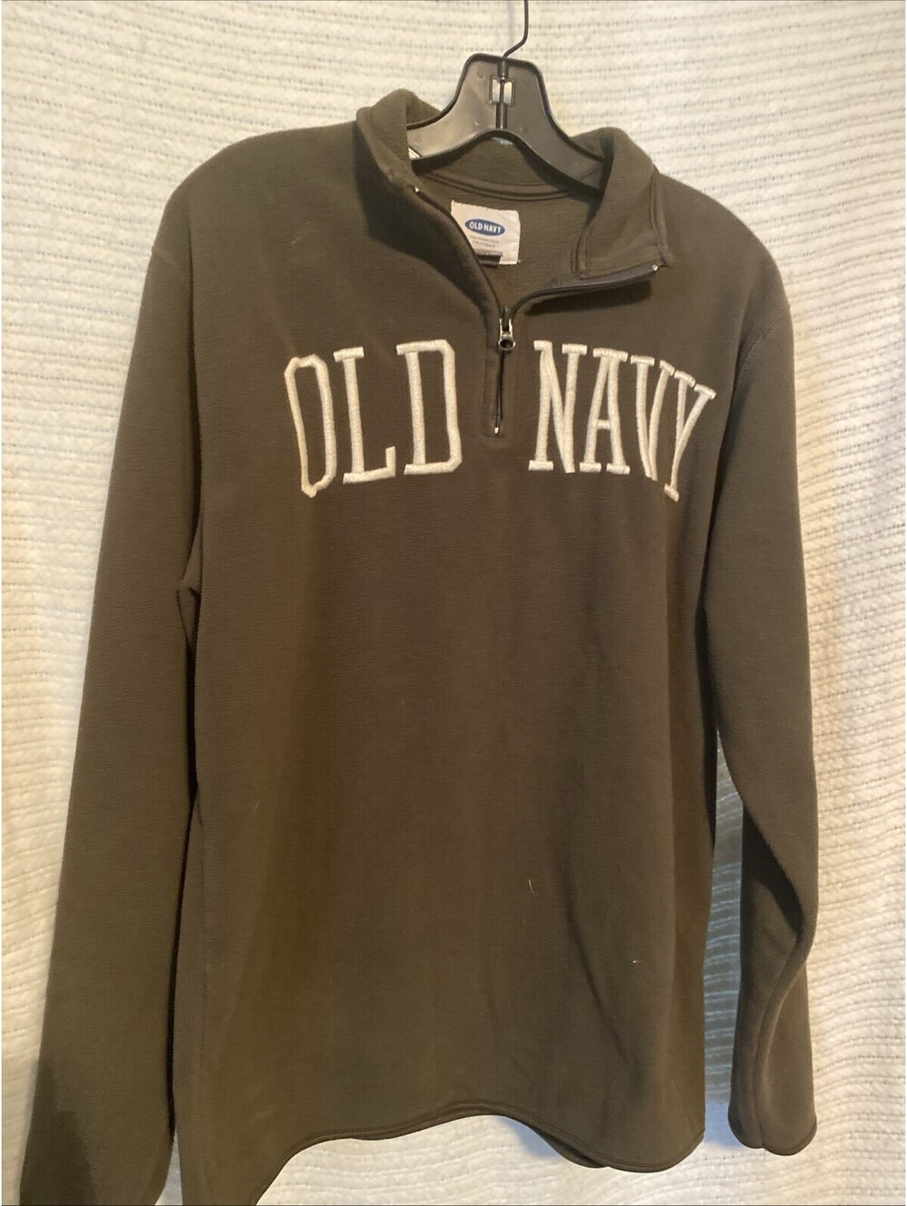 Old Navy Sweater Adult Medium Green Pullover Fleece 1/4 Zip Casual Outdoor Men